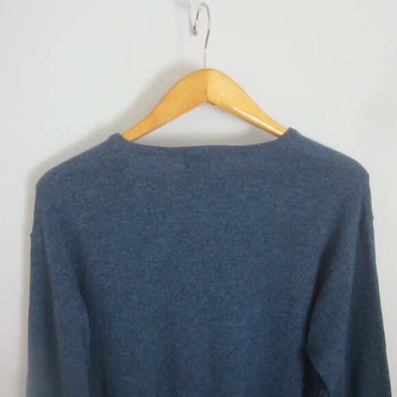 Pendleton Mens Medium Heather Blue 100% Lambswool V Neck LS Pullover Sweater M e - Picture 6 of 9
